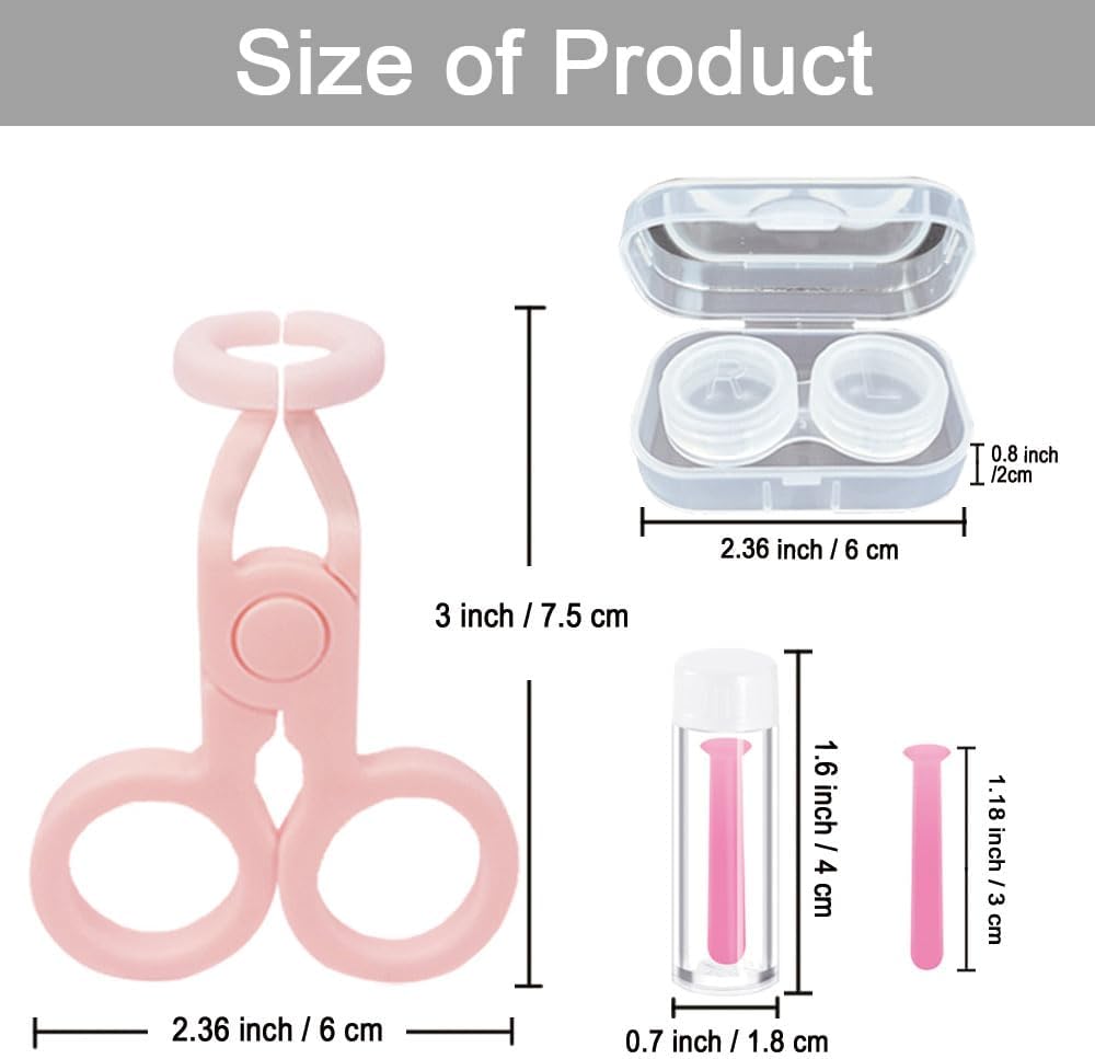 Color Contact Lenses Wearing Aids Kits Contact Lens Remover and Insertion Tool Set Contact Lens Case and Contact Lens Applicator Tool Plunger Suction Cup Tweezers Storage Tray