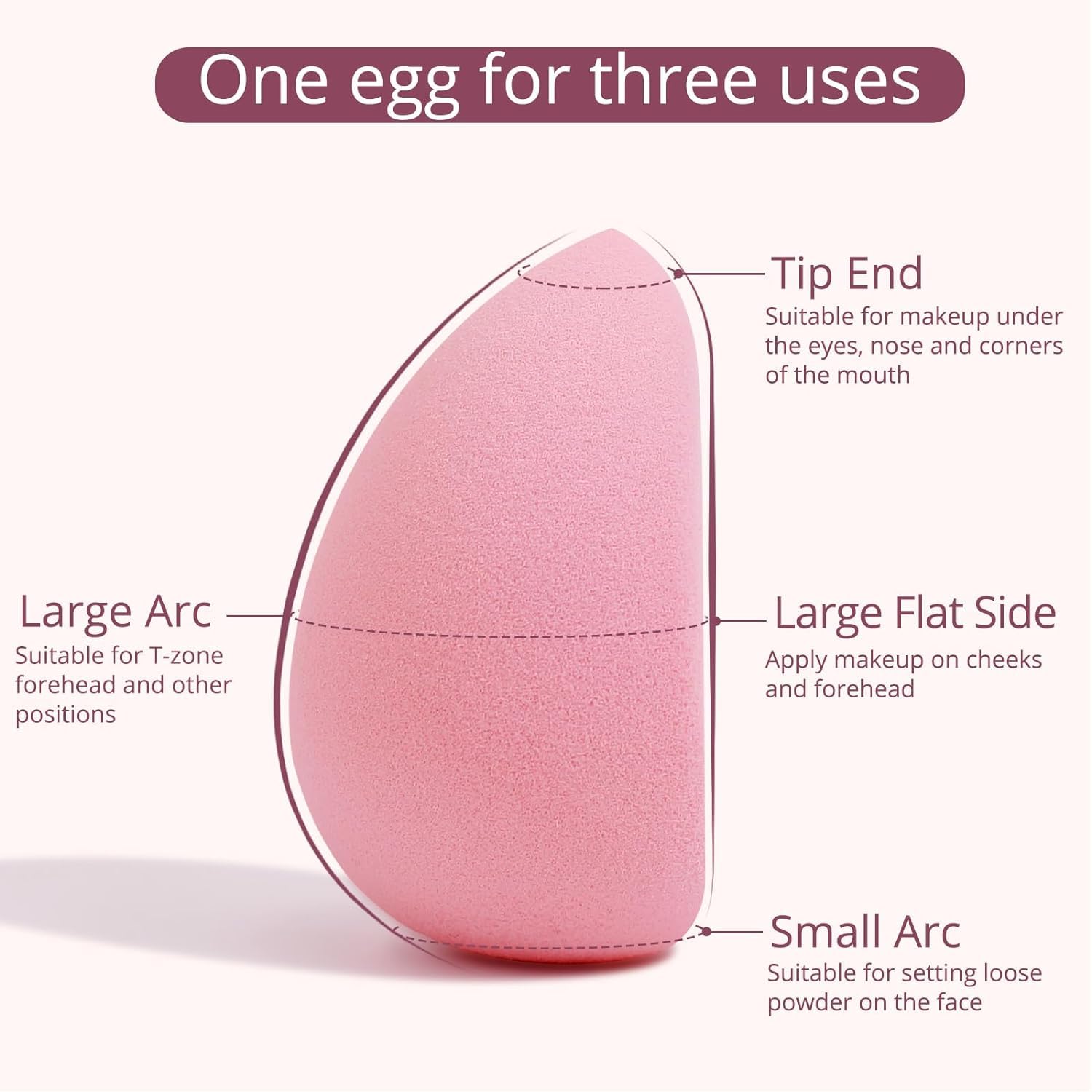 BEAKEY Flat Duo Patented Makeup Sponge Set of 2, Latex Free Pink Beauty Sponge for Foundation and Powder Application, Soft Blending Sponges, Large Flat Design, BeautyTools for Makeup Lovers