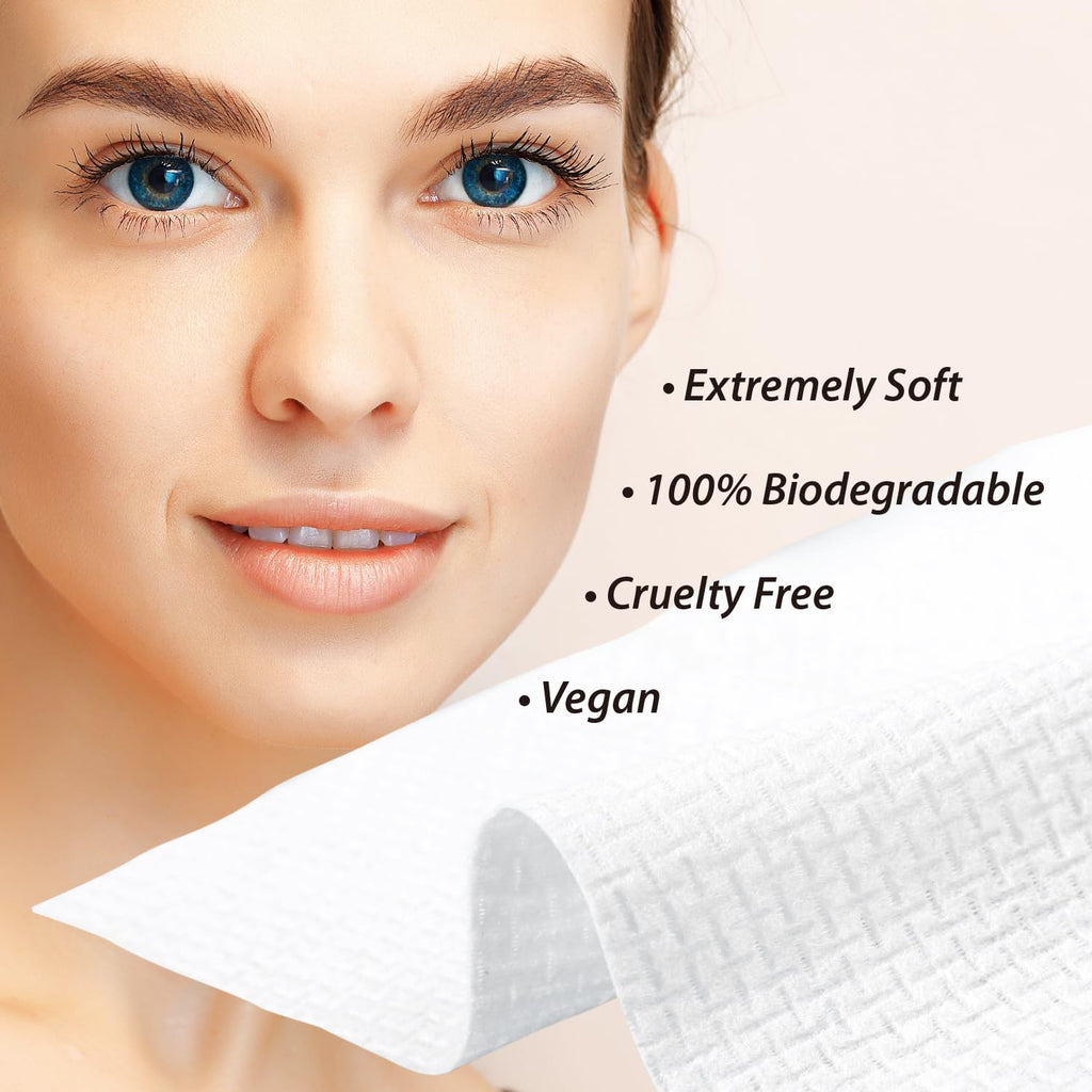 Disposable Face Towels, Biodegradable Facial Towels Clean Face Towels XL, Super Soft and Thick, Makeup Remover Dry Wipes, Face Cloths for Sensitive Skin, 10"×12" 50 Count